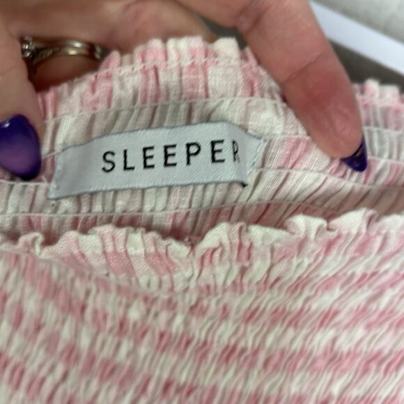 Sleeper Pink Gingham Off-Shoulder Midi Dress - Picture 7 of 11